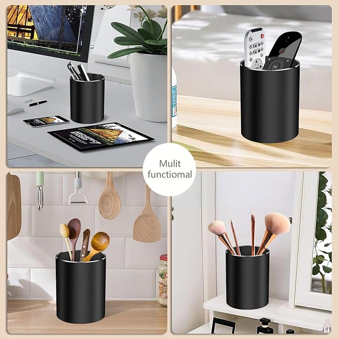 Pen holder, aluminum alloy waterproof pen holder, desktop simple and modern minimalist, multifunctional office supplies for families, kids and schools