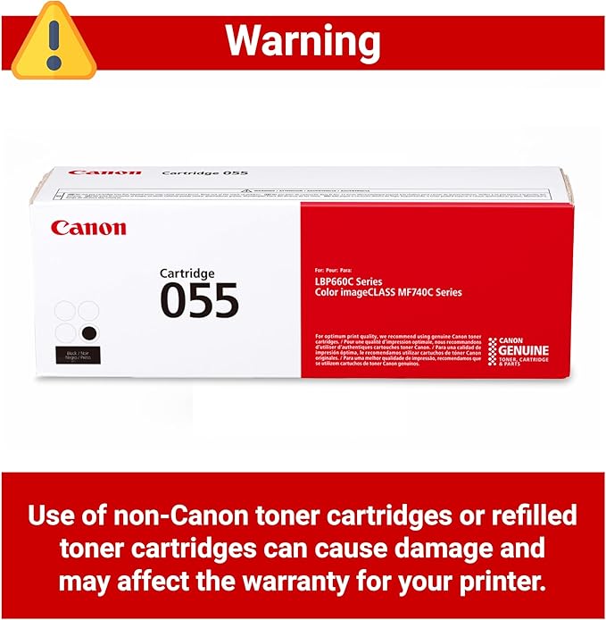 Canon Genuine 055 Black Toner Cartridge Compatible with LBP664Cdw,MF741Cdw,MF743Cdw,MF745Cdw,MF746Cdw,(Pack of 2)