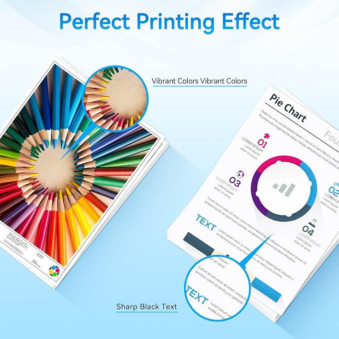 High Yield 63XL Ink Cartridges Black and Color Replacement for HP Ink 63 fit for Envy 4520 4512 4510 OfficeJet 3830 4650 5255 5258 5200 4655 DeskJet 1112 2130 3630 Printer-2 Pack,Display Ink Level
