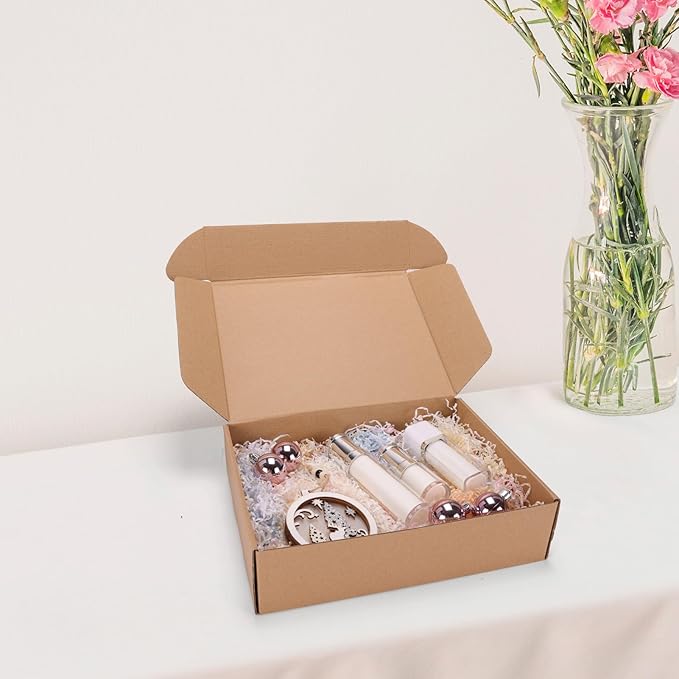 12x9x3 inch Shipping Boxes Set of 6 Brown, Inner Size 11.6x8.6x2.6 inch Cardboard Box Mailers for Small Business Packaging Mailing or Gift Wrapping Giving