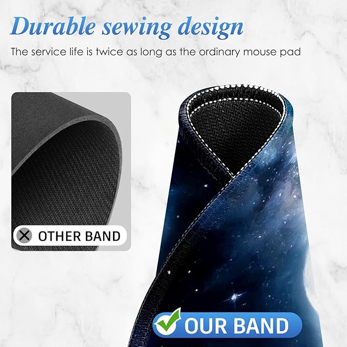 Round Mouse pad, high-end Texture, Sewn Edge Design, Anti-Slip Rubber Base. 8.6 x 8.6 inches (Moon)