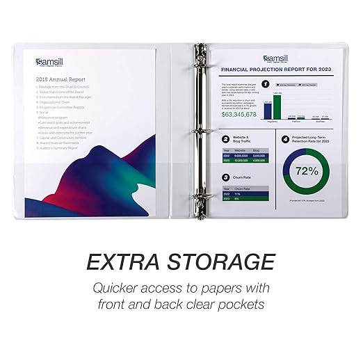 Samsill Durable 1 inch 3 Ring Binder, D Ring Binder, 100% Recycled Chipboard, White, 12 Pack