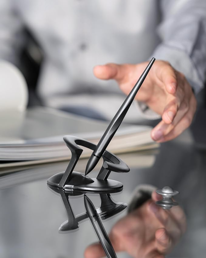 novium Hoverpen Interstellar - Space Black, Ballpoint Pen | Unique Conversational Starter, Premium Futuristic Design, Precision Flow Ink, Schmidt Ballpoint Cartridges