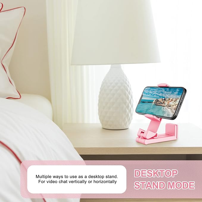 Perilogics Airplane Phone Holder Mount, Plane Travel Essentials | Universal in Flight Phone Stand, Hands Free, Dual 360° Rotatio, Must Haves Airplane Travel Accessory, (2‑Pack, Black/Pink)