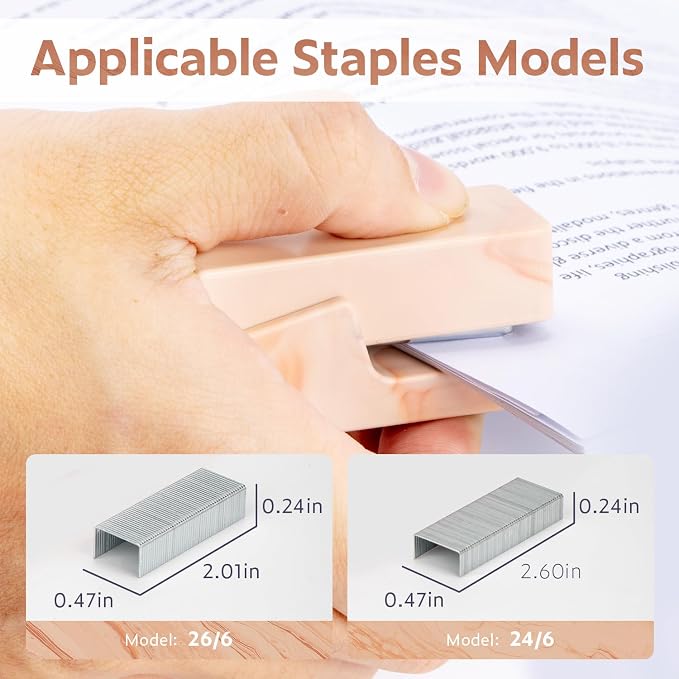 NUSIGN Mini Stapler with 830 Staples, Small Cute Desk Staplers, 25 Sheet Capacity, Fluid Brown