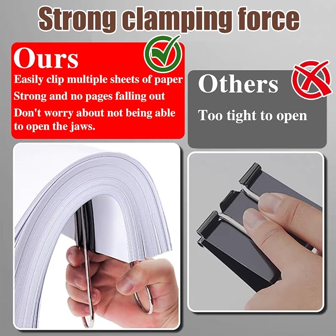 18 Pack 3 Inch Jumbo Binder Clips, Extra Large Clips, Black | Heavy Duty Paper Clamps for Office and Home Supplies