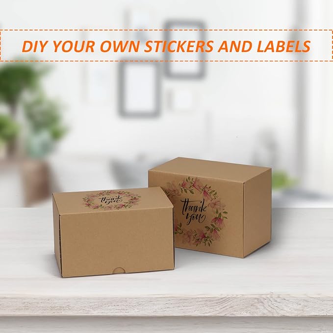 HORLIMER 7x5x4 inches Shipping Boxes Set of 25, Brown Corrugated Cardboard Box Literature Mailer
