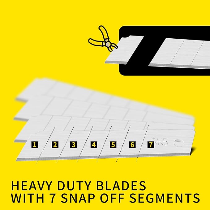 30-Pack 25MM Utility Knife Blades, Office Knife SK5 Slitting Blades for Retractable Box Cutters and Knives