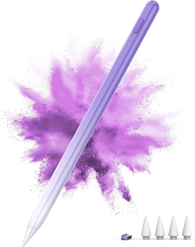 DEGGE Stylus Pen for iPad 2018-2025, 15Mins Fast Charge for Apple Pencil, Palm Rejection, Compatible with iPad A16 11/10/9/8/7/6, iPad Pro M5/M4/12.9"/11", iPad mini 7/6/5, iPad Air M3/M2/5/4/3