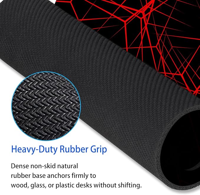 Red Lines Geometric Mouse Pad, 9.5"x7.9" Computer Laptop Mousepad | Personalized mouse pad with red lines design. Premium smooth cloth surface, 3mm cushion & non-slip rubber base.