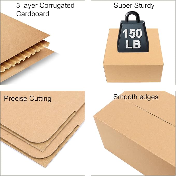 Shipping Boxes Medium 10x7x6 Inches, 30 Pack Mailer Packaging Boxes Bulk, Brown Corrugated Cardboard Boxes for Small Business Mailing Packing