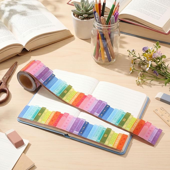 32.8 Ft Book Bulletin Border Library Scalloped Trim Classroom | Colorful Book Spines for Library Bulletin Board, Reading Corner Classroom Border, Scalloped Edge Office Trim