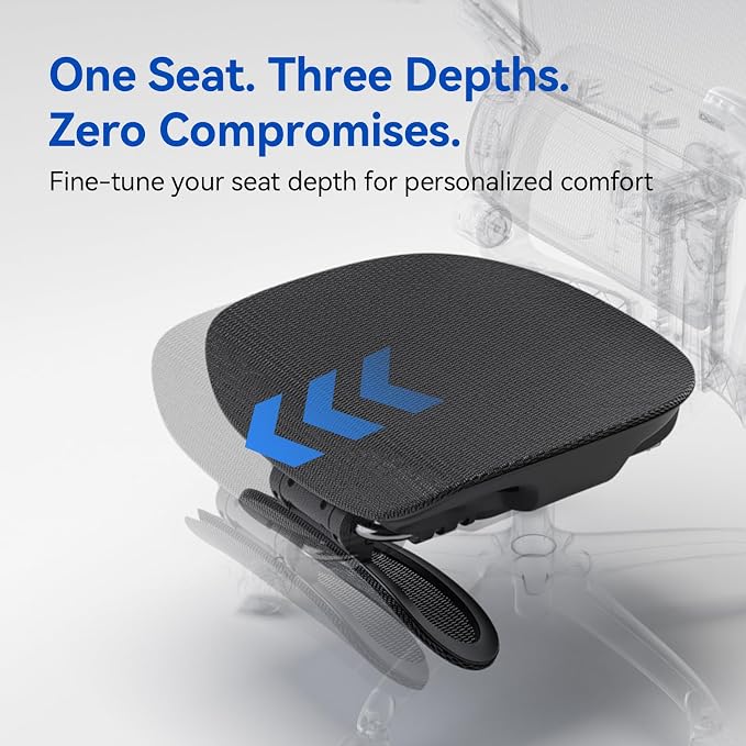 SIHOO B300 PRO Ergonomic Office Chair with Footrest, Mesh Desk Chair, Black | 4-Directional Lumbar & Height-Adjustable Backrest, 6D Armrests, Swivel Computer Chair for Long Hours