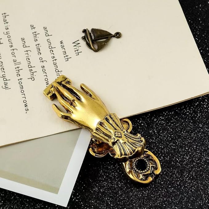 Lady's Hand Shaped Metal Paper Clip Binder Clips Page Holder Vintage Bullet Junk Journal Clips Book Clips Decorative Clip Traveler's Notebook Accessories Clamps for Office Home DIY Use Gold