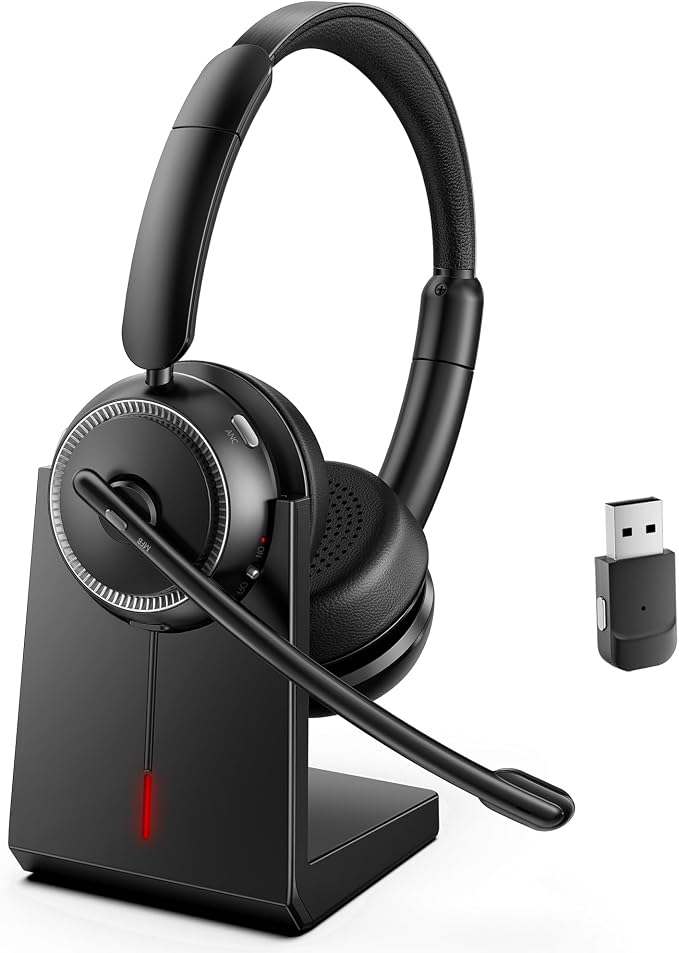 Angteela Wireless Bluetooth 5.4 Headset with Microphone, Wireless Headphones for Cell Phones/Computer/Laptop