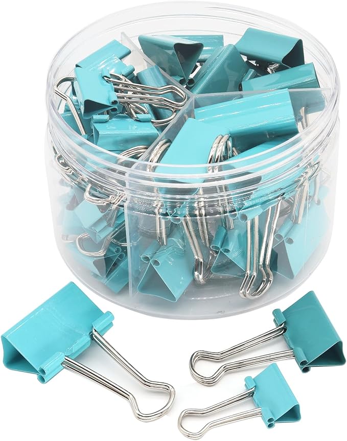 Binder Clips Paper Clamps, Assorted Sizes Set (Small, Medium, Large) for Office School and Home Supplies (Green)