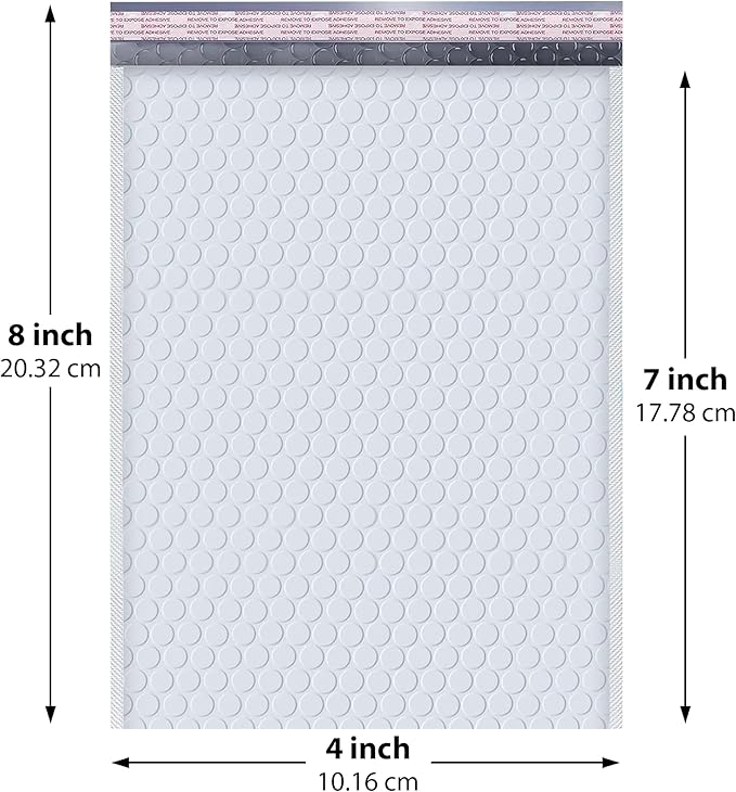 White Small Bubble Mailers 4x8 Inch #000 | Thick Padded Poly Mailer Envelope | Mailing Envelopes | Water & Tear Resistant | 1000 Pack Bulk | Trading Card Sports card Shipping