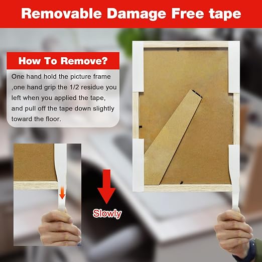 3M Double Sided Tape Heavy Duty 2in X 9.85ft, Removable Mounting Tape | White Sticky Foam Tape for Wall, Picture Hanging Strips, Poster Hanger, Waterproof Adhesive Strips for LED Light