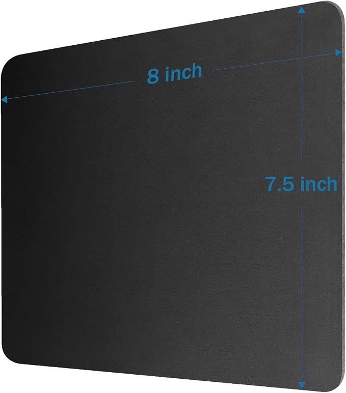 Mouse Pad 8.0×7.5×0.12 inches Premium-Textured Non-Slip Rubber Base Mouse Mat Mousepad for Office & Home, Black (1 Pack)