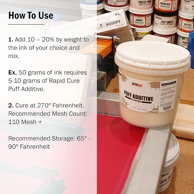 Rapid Cure® Screen Printing Ink Puff Additive (Quart - 32oz.) - Plastisol Ink for Screen Printing, Fast Curing Fabric Paint - Screen Print Direct®, USA Made