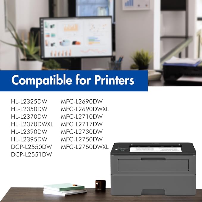 TN760 TN-760 TN730 Toner Cartridge 2 Pack High Yield Black Compatible for Brother TN 760 Toner for HL-L2395DW HL-L2370DW HL-L2390DW HL-L2350DW HL-L2370DW MFC-L2750DW MFC-L2710DW DCP-L2550DW Printer