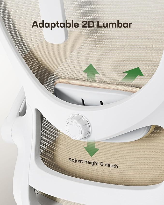 Marsail Ergonomic Office Chair with 3D Armrests, Pack of 5 | Office Desk Chair with High Back Mesh, Adjustable Lumbar Support, Rolling Work Swivel Task Chairs with Wheel, Headrest, home