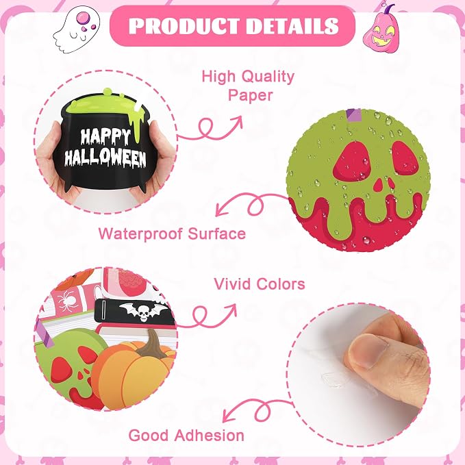 75Pcs Halloween Bulletin Board Decorations Set, Our Staff is Fab-Boo-Lous Halloween Pink Classroom Decor, Cute Boo Ghost Bat Paper Cutouts for School Office Door Wall Decor