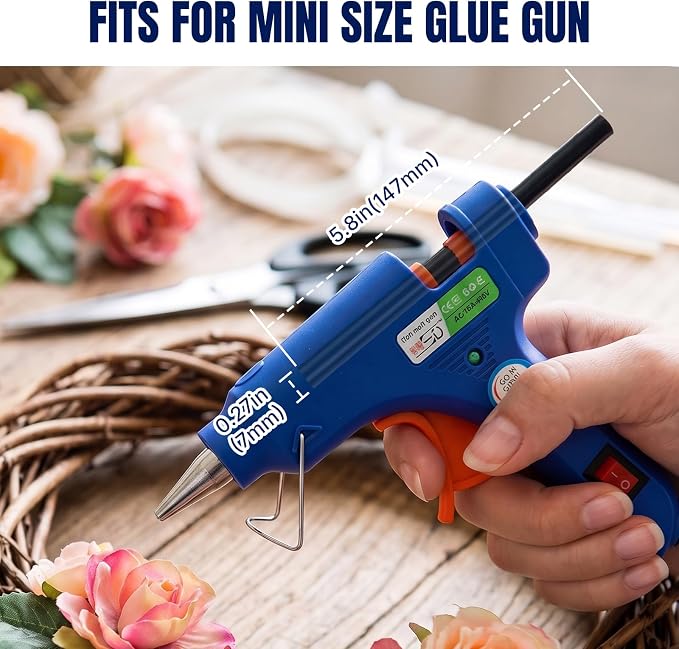 Mini Black Hot Glue Sticks for Glue Guns, 50 Pack Hot Glues Stick, 5.8" Long x 0.27" Diameter, Small Size, Versatile for Crafts, DIY Garage Home Decor Repairs and Gluing Projects