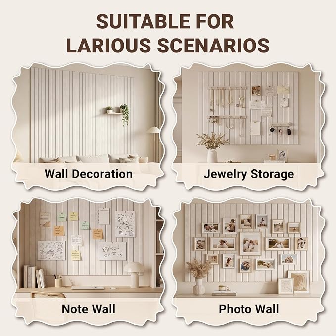 48" x 36" Large Felt Bulletin Cork Board 12PCS 60 Adhesives 50 Pushpins | Bulletin Board Pin Board, Sound-Dampening Damage-Free Mounting, Dorm Essential Wall Decor for Home & Officice, Light Camel