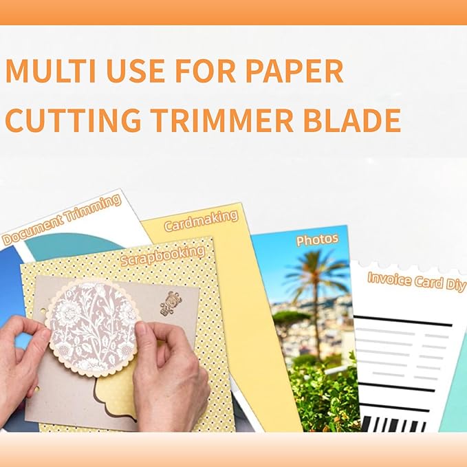 4-Pack Paper Trimmer Blades 195960-1001 Replacement for Fiskars Personal Trimmer - Style G Paper Cutter Blades for 9" and 12" Paper Cutter, Ideal for Scrapbooking, Sewing & Craft Projects