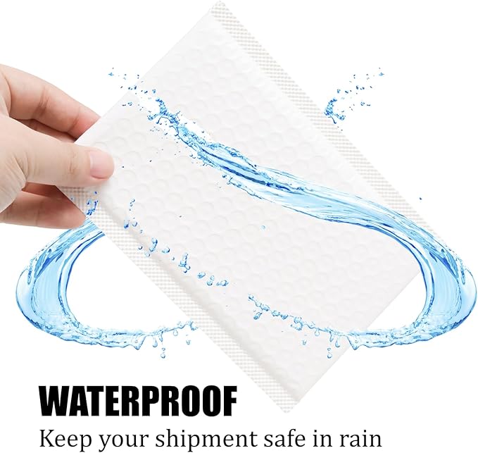 10 Pcs 5x7 Inch Self Seal Adhesive Poly Bubble Mailers White Waterproof Shipping Bags for Mailing Packaging