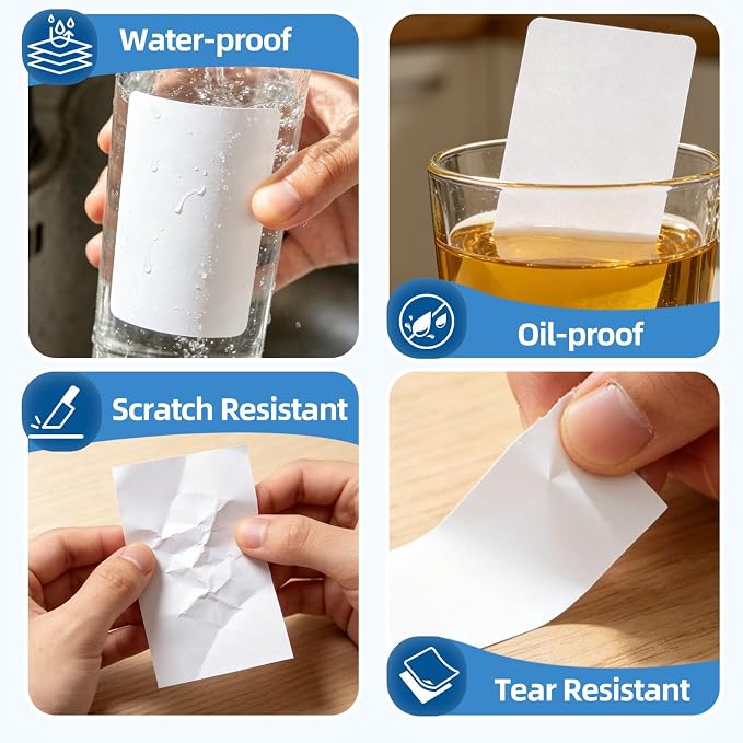 Thermal Labels Maker Tapes for B21/B3S/B1 Printer 1.57" X 2.36" (40 X 60mm) | 125 Labels/Roll,Multi-Purpose Adhesive Labels Sticker Paper for Home Office Small Business Address School,6 Rolls White