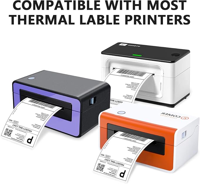4"x6" Direct Thermal Shipping Labels, 500 Shipping Labels/Roll - Thermal Shipping Label Printer Paper Postage Mailing Labels Compatible with Rollo, MUNBYN Label Printer