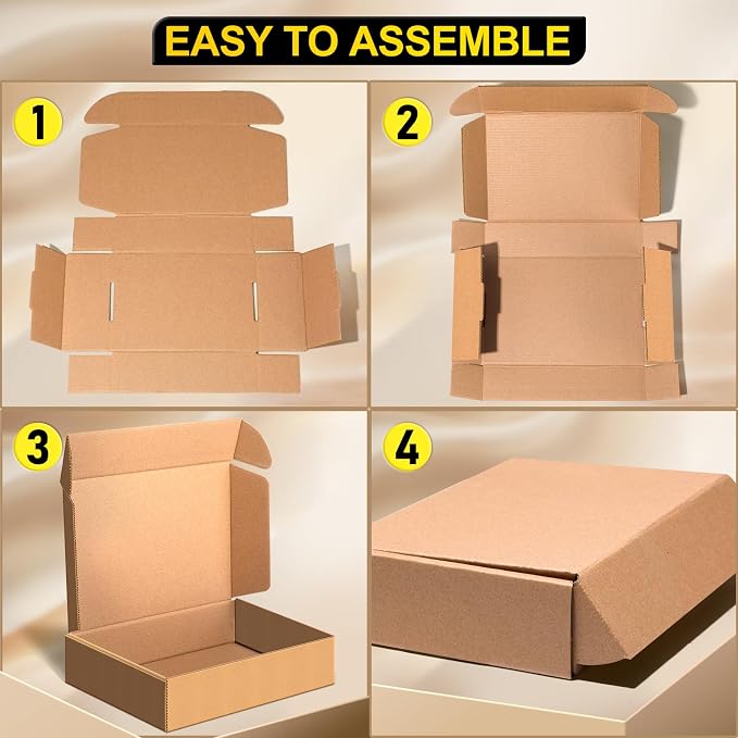9x6x2 inches Shipping Boxes Set of 50, Corrugated Cardboard Boxes Literature Mailer Boxes Gift Boxes Small Boxes for Shipping Wrapping Mailing Packaging Small Business, Brown