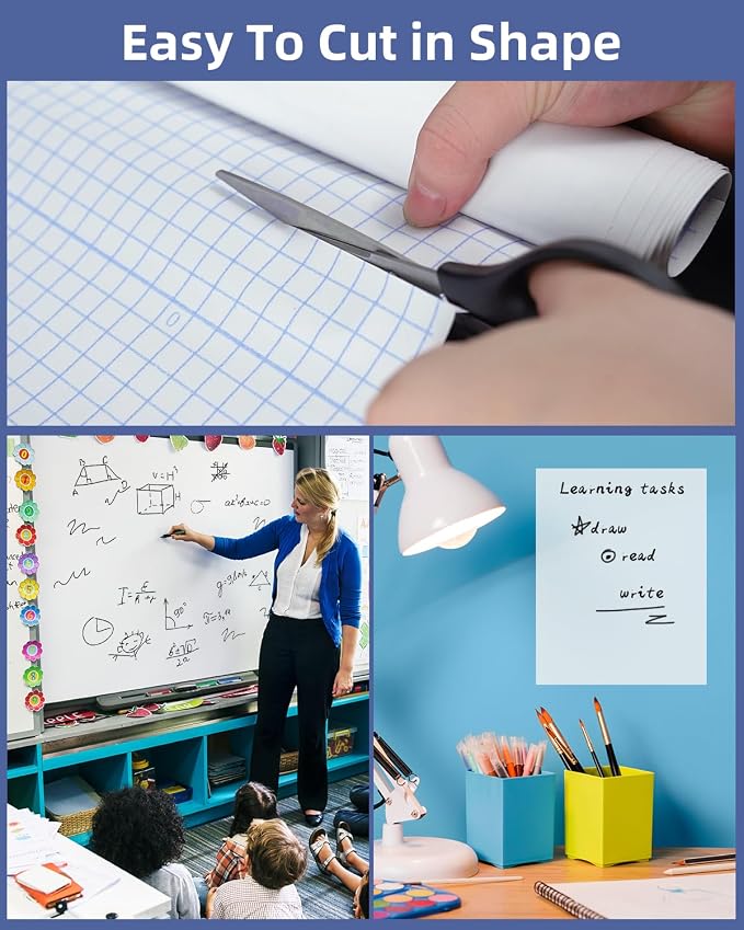 Nicpro 2 Pack Dry Erase Whiteboard Sticker Wall Decal 17.7" X 78.7"(6.5 ft) | Self-Adhesive White Board Peel Stick Paper to Do List with 6PCS Water-Based Pens for School, Office, Home, Kids Drawing