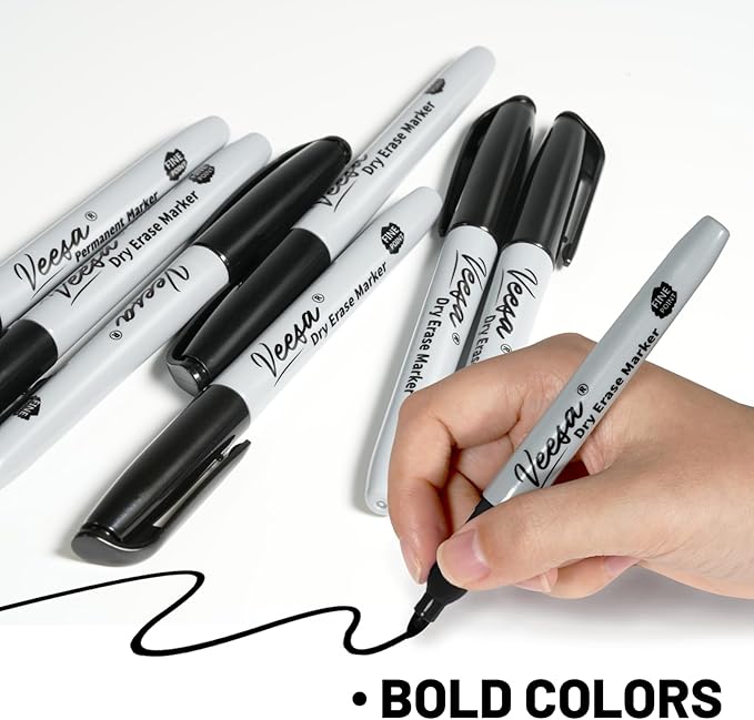 Dry Erase Markers Bulk, Fine Tip, 75 Pack Black Whit Board Dry Erase Markers, Low-odor, School Home & Office Suppllies
