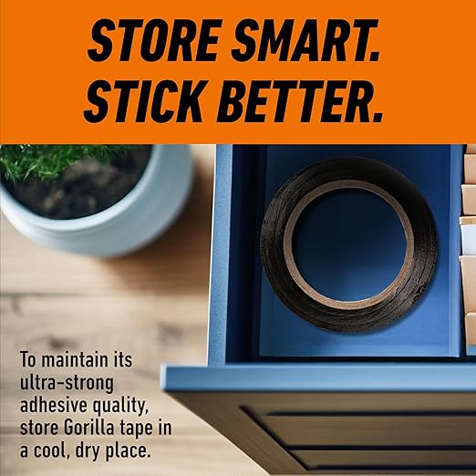 Gorilla Duct Tape, Black Tape, 1.88" x 35 yd (Bulk Pack of 18) - Heavy Duty and Weather Resistant for Indoor or Outdoor