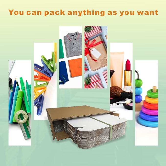 50 Pack 9x6x2'' Small Shipping Boxes, Corrugated Cardboard Mailers for Business, White (CM962)