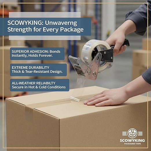 24 Rolls Clear Packing Tape, 1.88 Inch x 68 Yards, 2.7 Mil Thick - Heavy Duty Shipping Tape for Moving, Sealing Boxes, Packaging - Strong Adhesive, Crystal Clear, Residue-Free, Bulk Value Pack