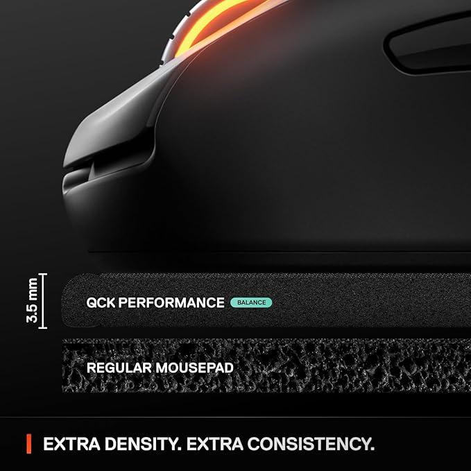 SteelSeries QcK XL Performance Balance Gaming Mousepad — Extra Density for a Smooth Glide — Low-Profile Edge Stitching — Non-Slip Neoprene Rubber Base — 15.75 x 34.43 inch — FPS, MOBAs, RTS, MMO