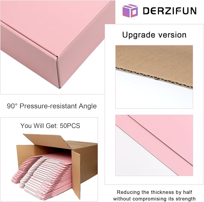 9"x6"x4" Pink Shipping Boxes, 30 Pack Corrugated Packaging Mailer Box, Gradients Shipping Packaging Boxes for Small Business, Recyclable Cardboard Literature Gift Box