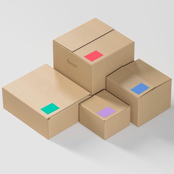 Colored Labels Stickers 3" x 2", Moving Labels for Boxes, 10 Colors, Large Adhesive Moving Stickers, Rectangle Name Tags - 200 Pack