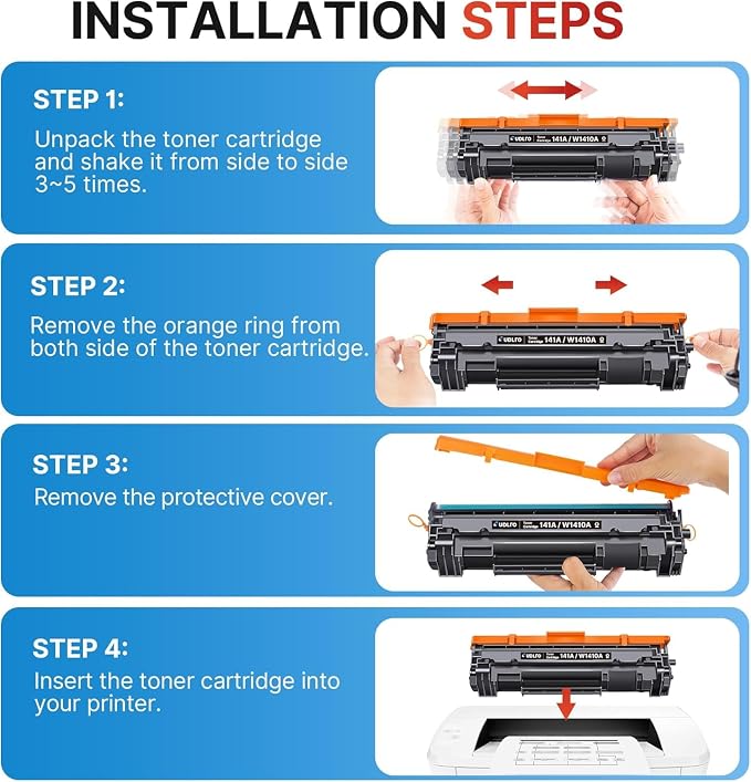 SUDLTO 141A Toner Cartridge Replacement for HP 141A Black Toner Cartridge | W1410A 141X W1410X with Chip Compatible with Pro M110w, MFP M140w, M139w (2 Blacks)