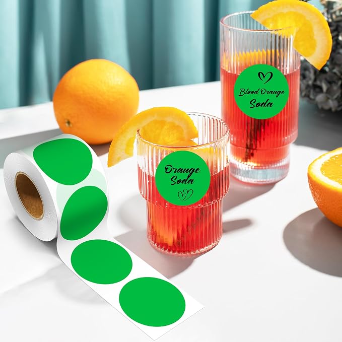 PARLAIM 2 Inch Round Adhesive Color-Code Dot Stickers,4Rolls/2000 per Rolls dots Label Dispenser Box, Circle Stickers Label Inch Coding Labels (Green)