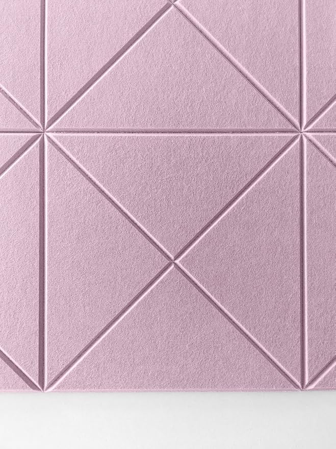 6 Pack Decorative Felt Wall Tiles (11.8” x 11.8”) - Modern Bulletin Board for Home Office & Classroom, Self-Adhesive Cork Board Alternative for Kids Artwork, Photos & Pin Display - Sakura
