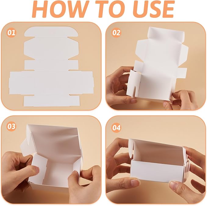 Craftdady 20pcs White Shipping Boxes 3.26"x2.36"x1.18" Foldable Paper Mailer Boxes for Small Business Small Gift Packaging Box for Moving Storage Jewelry Gift Box for Wrapping Mailing Present