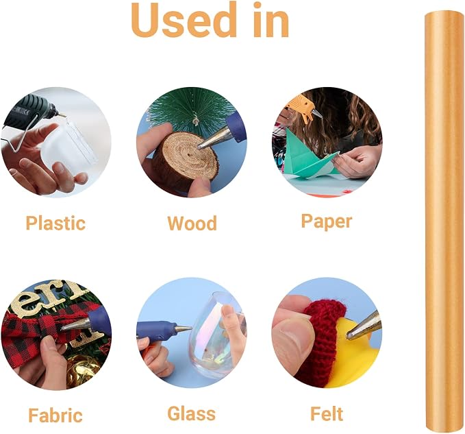 ENPOINT Metallic Gold Hot Glue Sticks Full Size, 36 Pcs 4" Long x 0.43" Dia Hot Melt Glue Sticks Colored, High and Low Temp Adhesive Glue Sticks for Sealing Wax Stamp, Crafting, DIY, Decoration