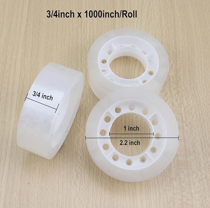 Desktop Tape Dispenser,1 Pack Pink Tape Dispensers with 12Rolls Transparent Tape, for Packaging in Office,Restaurant, Flower Shop,Cake Shop (Pink)