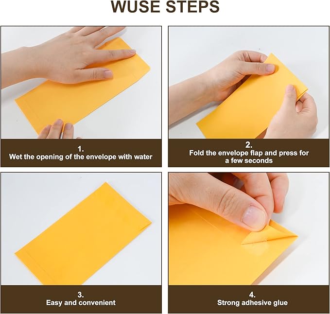 ESSENTIAL #7 100 Piece Cash Envelopes 3.5" x 6.5" with Gummed Flap, Small Parts Envelope for Home and Office Use (Yellow -100)