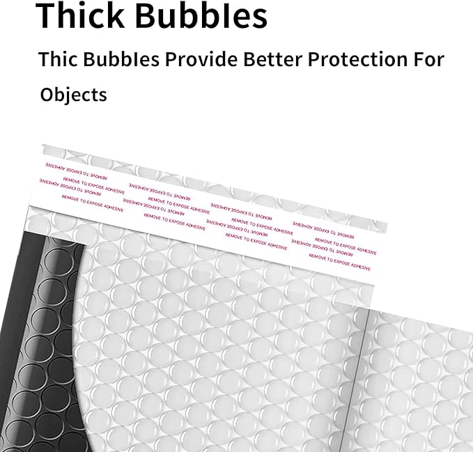 8.5 x 11 Bubble Mailers 50 Pack - Outer Size 9x12 Heavy Duty Black Padded mailer with Self Seal, Waterproof Shipping Envelopes, Bubble Wrap Protection for Ecommerce, Non See Through